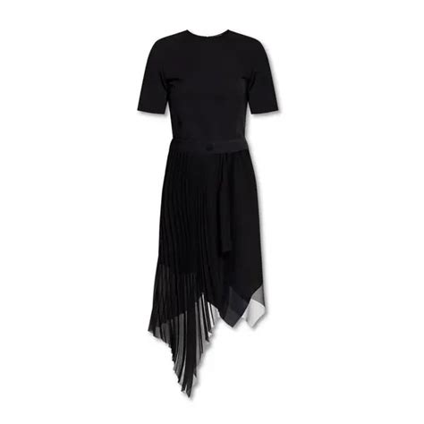 givenchy v-neck pleated asymmetrical hem dress|GIVENCHY Asymmetric stretch.